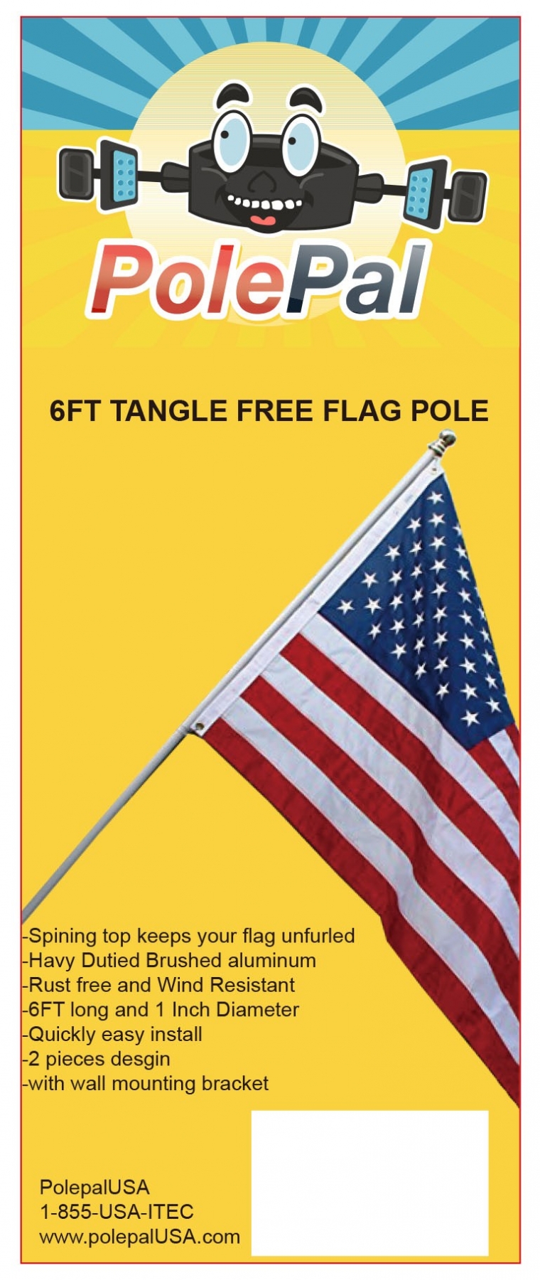 Tangle Free Spinning Flagpole Tag